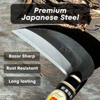 Hounen Miyawaki Nejiri Kama Weeder – Japanese Weeding Sickle, Twisted Stainless Steel, 4.7 in (12 cm) Blade, 13 in (33 cm), Root Slicer for Garden Beds & Crabgrass, Made in Japan (High-Carbon Steel)