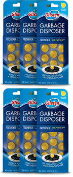 Glisten Garbage Disposer Freshener, Lemon Scent, 6-Pack