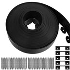 Chapou 6'' x 100' Landscape Edging Kit Plastic Garden Edging Border Coil No Dig Include 90 Anchoring Spikes for Lawn Garden Grass Yard Home School, Black