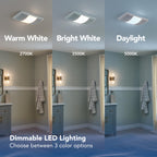 Broan-NuTone BHFLED110 PowerHeat Bathroom Exhaust Fan, Heater, and LED Light Combination, 110 CFM