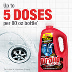 Drano Max Gel Drain Clog Remover & Cleaner, Fast-Acting to Unclog Standing Water & Remove Hair, Grease & Food Blockages, Safe for all Pipes & Septic, Kitchen Sinks, Bathroom Showers, 80 Oz, 2 Pack