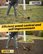 SAKER Rotary Cultivator Hand Tiller Tool – 2-in-1 Manual Garden Tiller & Weeder with Adjustable 72.4in Long Handle, 3-Blade Steel Rotary, Heavy Duty Soil Cultivator for Raised Beds, Yard & Garden