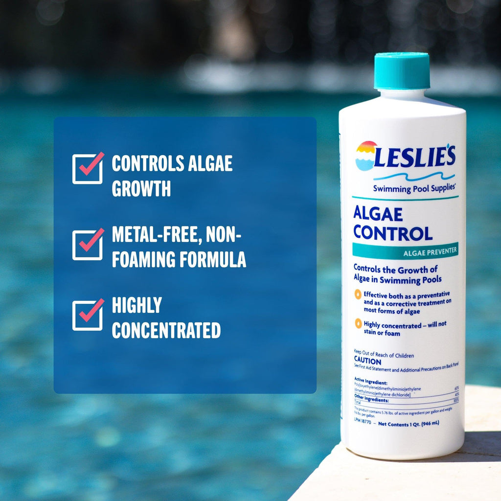Leslie's Algae Preventative - Non-Staining Algae Control for Swimming Pools, Spas, and Hot Tubs - 1 Quart
