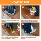 Wood Filler, Wood Repair Kit, 16 Ounce Paintable & Stainable Wood Putty Filler, Wood Scratch Cracks Holes Repair Furniture, Exterior Wood Filler Water Resistant, Wood Putty White oak,