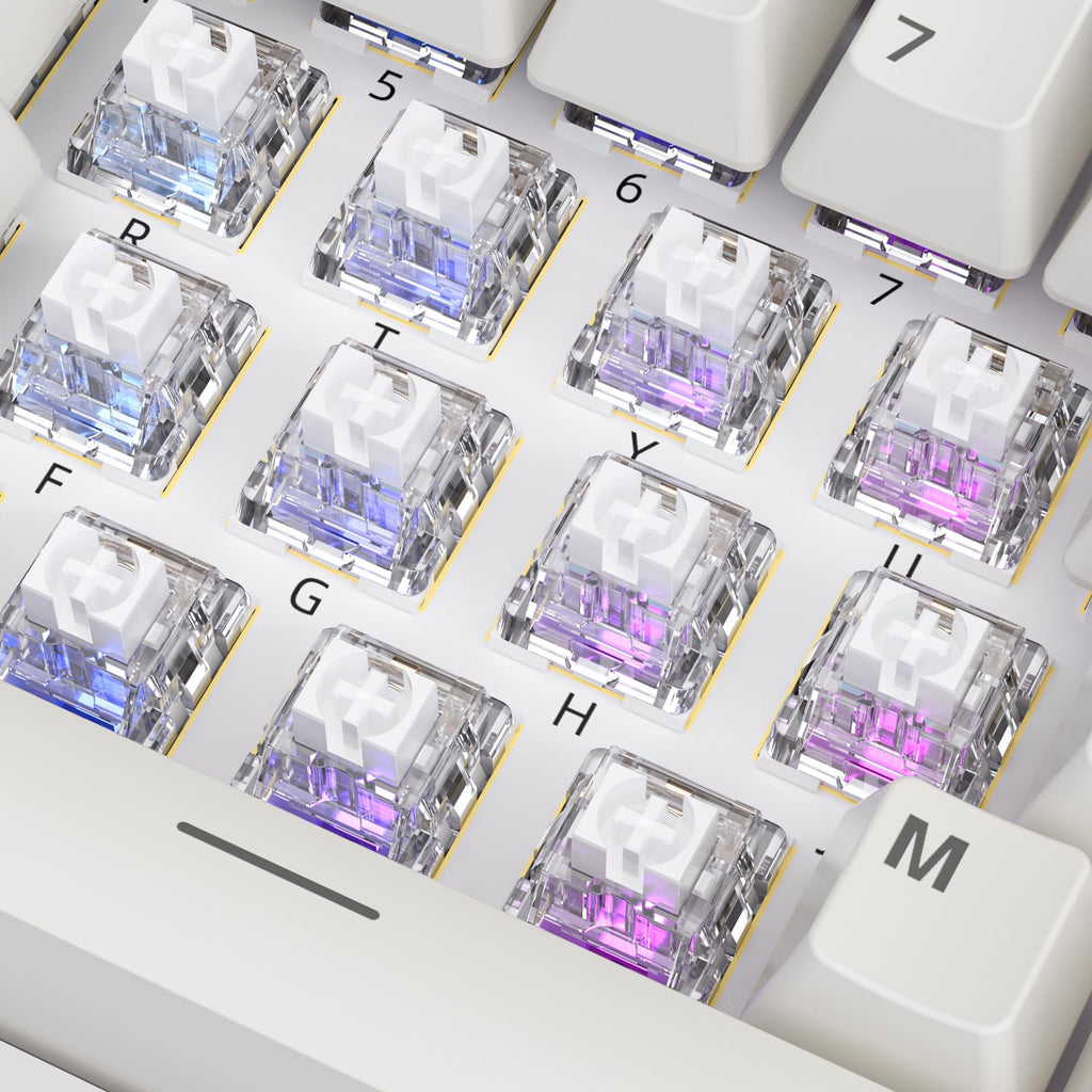 ZhouWang White Shark Mechanical Keyboard Switches, Dustproof and Waterproof, Crisp clicking Sound with Strong Tactile Feedback，uitable clicker for 3D Prints and Mechanical Gaming Keyboards.(108Pcs)