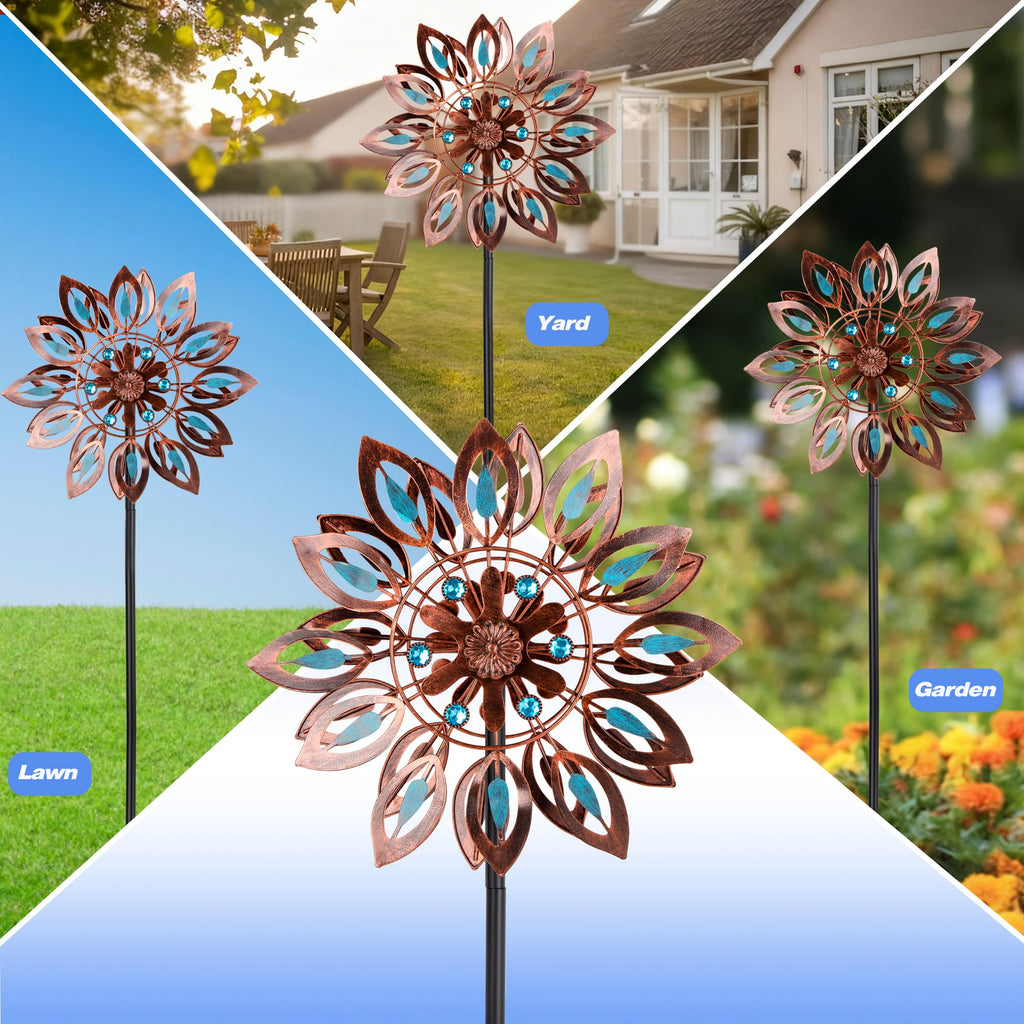 Wind Spinners for Outdoor Yard Decor, 360 Degrees Swivel Outdoor Metal Wind Spinner, 62" Wind Sculptures Garden Decor for Patio Lawn Yard
