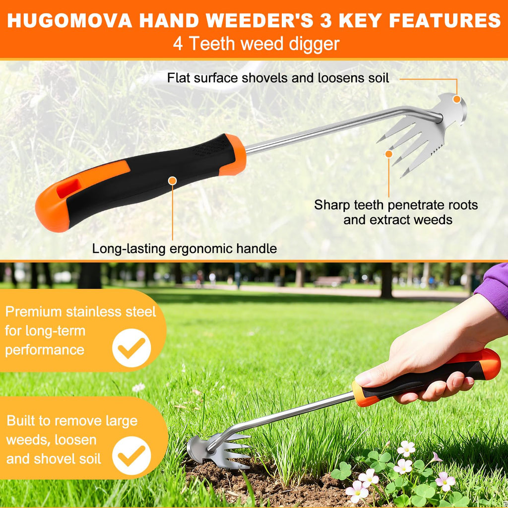 2026 Weed Puller Tool, 4 Pack New Garden Stainless Steel Weeder Tool Hand Weeder Tool,Multi-Purpose Weed Remover Tool Weeding Tools for Gardening