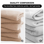 MOONQUEEN Microfiber Facial Cloths Fast Drying Washcloth 12 Pack - Premium Soft Makeup Remover Cloths - Brown