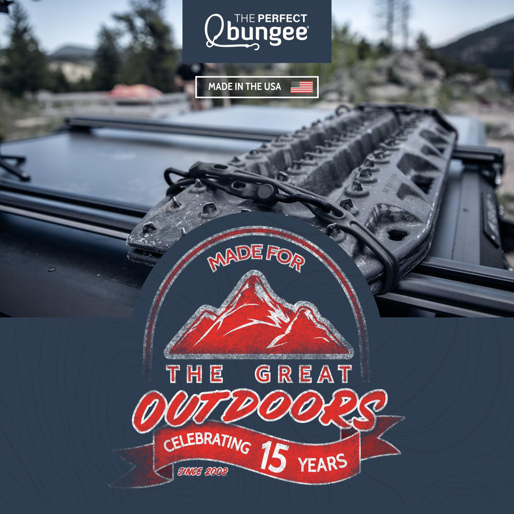 The Perfect Bungee 36" Adjust-A-Strap, Adjustable Heavy Duty Polyurethane Bungee Strap, Heavy Duty Nylon Hooks, Made in the USA, 4 Pack, Black