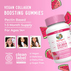 MaryRuth Organics Vegan Collagen for Women & Men, Collagen Boosting Gummies, Skin Care, Lysine, Vitamin C, Vitamin A, Amla, Supplement for Hair & Skin, Vegan, Non-GMO, Gluten Free, 90 Servings