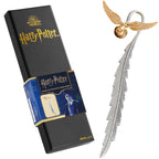 Harry Potter Metal Bookmark with Hanging Charm Golden Snitch Hogwarts Reading Gifts Christmas Stocking Stuffers Book Lovers Gift Box