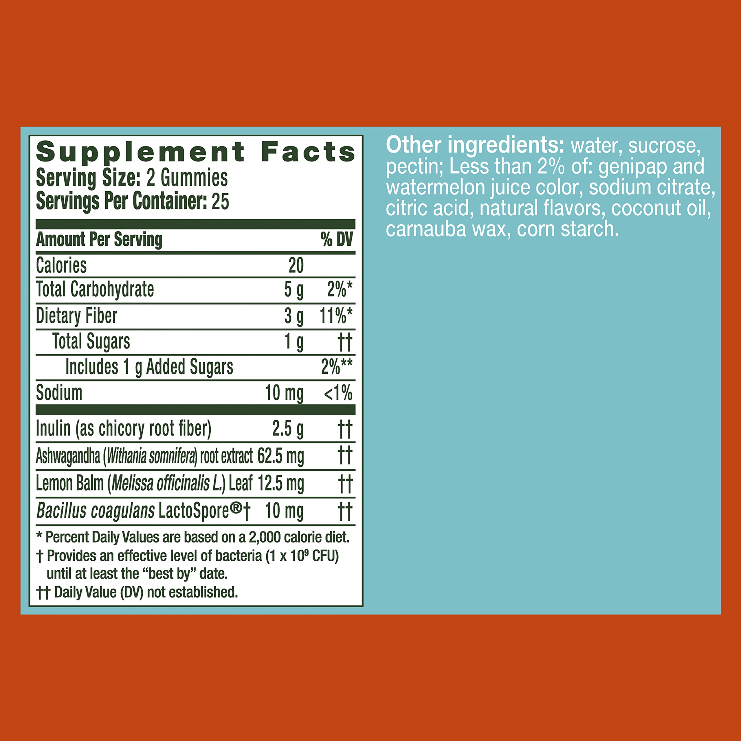 Align Probiotic, Digestive De-stress, Probiotic for Women and Men with Ashwagandha, Helps with a Healthy Response to Stress, Gluten Free, Soy Free, Vegetarian, 50 Gummies