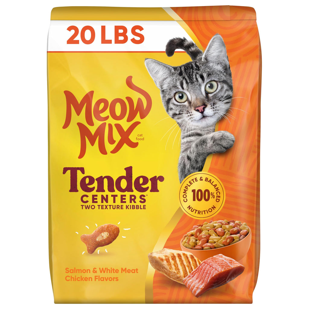 Meow Mix Tender Centers, Salmon & White Meat Chicken Flavors, 20 lb. Bag