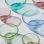 Pyrex Colors (3-Pack, Full Set) Sculpted Tinted Glass Mixing Bowls With Plastic Lids, Nesting Space Saving Set of Bowls For Prepping and Baking, 1.3QT, 2.3QT & 4.5Q, (Pink, Green, Blue)