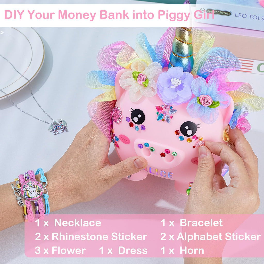 Play Tailor Piggy Bank for Girls Unicorn Coin Bank Christmas Birthday Gifts