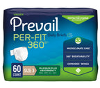 Prevail Per-Fit 360 Incontinence Briefs, Maximum Plus Absorbency, Size Three, 60 Count