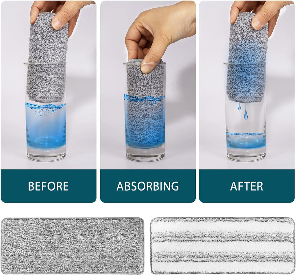 Yicotira 4+4 Pack Mop Replacement Pads Compatible with JOYMOOP Flat Mop or Mop Bucket Set - Microfiber Flat Mop Pads for All 13" X 4.9" Squeeze Flat Floor Mop - Washable Mop Head Replacement