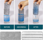 Yicotira 4+4 Pack Mop Replacement Pads Compatible with JOYMOOP Flat Mop or Mop Bucket Set - Microfiber Flat Mop Pads for All 13" X 4.9" Squeeze Flat Floor Mop - Washable Mop Head Replacement