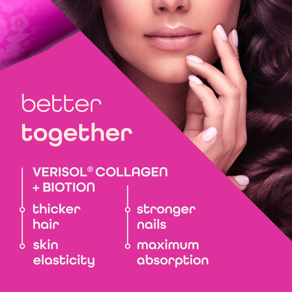 Zena Nutrition Liquid Collagen for Women & Men (Type 1 & 3) & 5000mcg Biotin, 2500mg Verisol Bioactive Collagen Peptides, Hair, Skin, Nail Supplement, Mixed Berry, 60 Servings, 20.3 fl oz