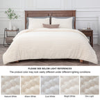 BEDELITE Fleece Queen Comforter Set, Fluffy Bed Set, Cream White