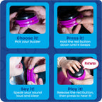 Learning Resources Recordable Answer Buzzers - Set of 4, Ages 3+ | Pre-K Personalized Sound Buzzers, Recordable Buttons, Game Show Buzzers, Perfect for Family Game and Trivia Nights