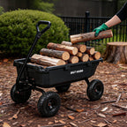 BILT HARD 900 lbs Poly Garden Dump Cart, 5 Cu.Ft Wheelbarrow Cart with 10" All Terrain Wheels & Quick-Release System, Heavy Duty Utility Wagon for Yard, Farm & Garden