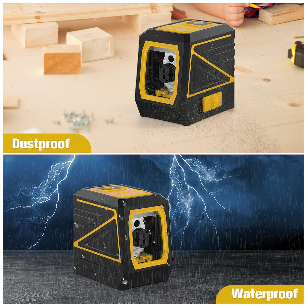 Laser Level with Tripod, 100 feet Green Cross Line Self Rotary Leveling Laser Level, Vertical and Horizontal Line, Rotatable 360 Degree, Manual Self leveling and Pulse Mode,IP54 Waterproof & Battery