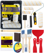 Bates- Paint Roller Kit, 19 pcs, Roller Set with Microfiber Sleeves & Frame