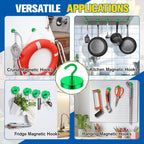 Grtard 2 Pack Magnetic Hooks Heavy Duty, 120LBS Neodymium Magnet Hooks for Cruise Cabin, Strong Magnetic Hooks for Hanging, Magnets with Hooks for Home, Kitchen, Workplace, Bathroom(Green)
