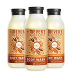 MRS. MEYER'S CLEAN DAY Moisturizing Body Wash for Women and Men, Shower Gel Formula Made with Essential Oils, Oat Blossom, 16 oz Bottle, Pack of 3