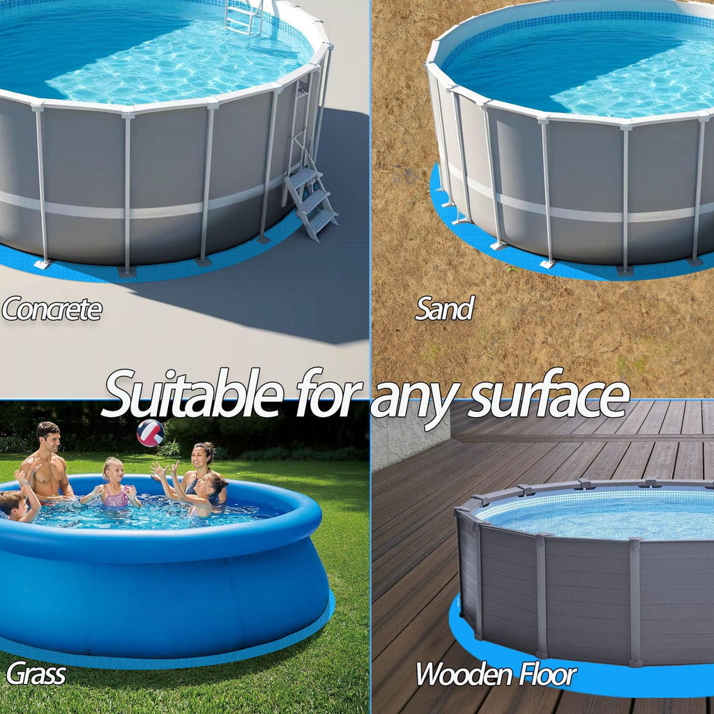 18 FT Round Above Ground Pool Liner Pad, Heavy Duty Outdoor Pool Mat Underlayment for 18' Round Pools, Prevents Punctures Pool Ground Cloth Protector Tarp (18 FT)