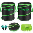VIVOSUN 2-Pack 47-Gallon Collapsible Garden Bag, Yard Waste Containers