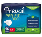 Prevail Per-Fit 360 Daily Incontinence Briefs, Unisex Adult Incontinence Briefs with Tabs, Maximum Plus Absorbency, Size 1, 80 Count (4 Packs of 20)
