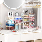 caktraie Acrylic16-Drawer Storage & Makeup Organizer for Desk