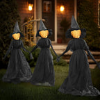 Halloween Witch Decorations Outdoor, 5 FT Set of 3 Light Up Witches Stakes