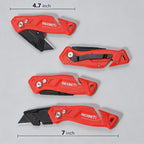 REXBETI 12-Pack Folding Pocket Utility Knife, SK2 Box Cutter, 32 Blades
