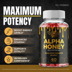 Alpha Honey Gummies, Official AlphaHoney Supplement Gummy - Maximum Strength, All Natural Formula for Energy, Stamina & Performance, Advanced Formula AlphaHoney Health Support Reviews (3 Pack)