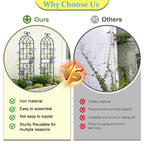 Lorenzo 2 Pcs 70 x 20 Inch Rustic Iron Garden Trellis for Climbing Plants Outdoor, Black Metal Arch Decoration Plant Supporting Perfect for Roses Flower Cucumbers Courtyards Lawns Clematis