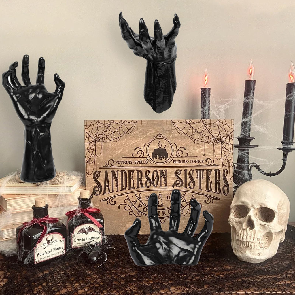 DAZONGE Halloween Decor 3Set Creepy Hands with Candles Halloween Wall Decor