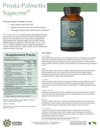 Natura Health Products Prosta-Palmetto Supreme Supplement - Supports Healthy Prostate Function and Normal Urinary Flow in Men- Featuring Saw Palmento, Nettle, Cratavin, Pumpkin Seed Oil (60 Softgels)