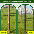 chicarry 48" Metal Tree Trunk Protector, 4 Pack Mesh Tree Guards Tree Protectors with Zip Ties, Stakes, ExpandableTree Trunk Protector Guard, Tree Protectors from Deer, Mower, Animals(48",4 Pack)