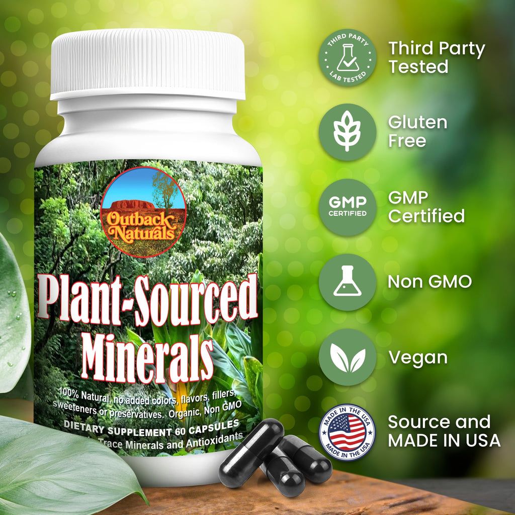 Plant-Sourced Minerals, 60 Capsules, Organic Natural Trace Minerals and Antioxidants which Support The Immune and Digestive Systems, Promoting Optimal Health. Sourced and Made in USA