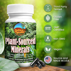 Plant-Sourced Minerals, 60 Capsules, Organic Natural Trace Minerals and Antioxidants which Support The Immune and Digestive Systems, Promoting Optimal Health. Sourced and Made in USA