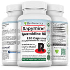 REVGENETICS Spermidine 3000mg Total, 99% Pure, 100x Stronger Than Wheat & Rice Germ, 25mg Spermidine HCl (13.8mg Elemental), Wheat-Free Autophagy Support, 120-Day Supply, Lab Verified
