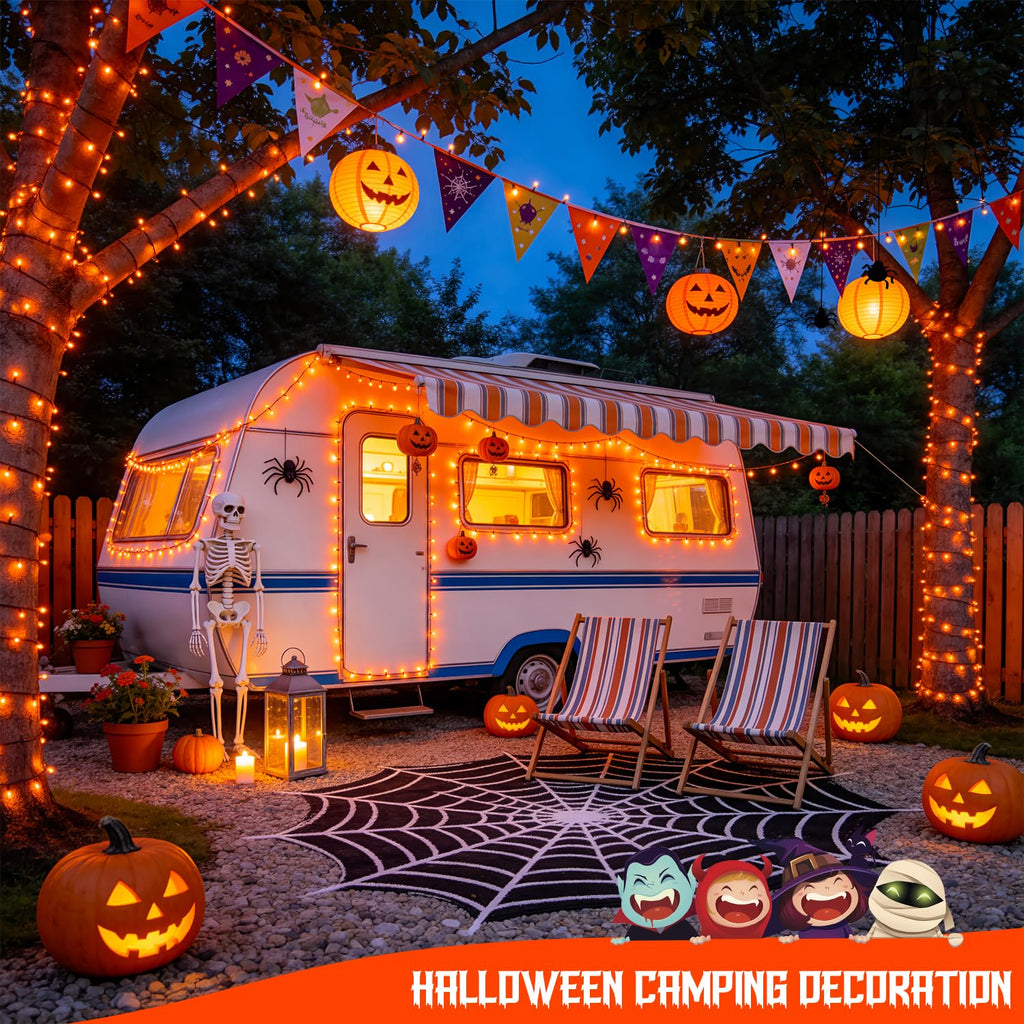 JMEXSUSS 2 Pack Solar Halloween Lights, Total 151FT 400 LED, Orange