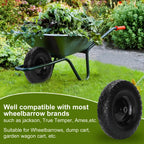 Pontuss Upgraded 16" Flat Free Wheelbarrow Wheels and Tires