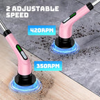 Highyes Electric Spin Scrubber for Cleaning Bathroom: Cordless Power Shower Scrubber - Electric Cleaning Brush for Tile Tub - Pink
