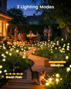 OZS 6 Pack Total 48 LED Solar Garden Lights Fairy Outdoor - Solar Firefly Lights Outdoor, Sway by Wind, Waterproof for Garden Patio Pathway Fairy Decoration (Warm White)