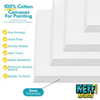 KEFF 24-Pack 𝗣𝗥𝗘𝗠𝗜𝗨𝗠 Canvas for Painting, 6 of 5x7, 8x10, 9x12,11x14 Painting Canvas Boards, Art Supplies for Adults & Kids - 100% Cotton Primed Canvases for Painting Acrylic, Oil, Watercolor