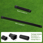 Gutterlix 4 Pack Flexible Gutter Downspout Extensions Extendable from 21" to 67", Downspout Extender Comes with Adapters, Thickened Down spout Drain Extension for Rainwater Drainage(Black)